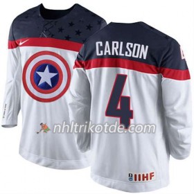 Reebok USA Team Trikot John Carlson #4 Weiß - Herren