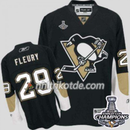 Reebok Pittsburgh Penguins Trikot Marc-Andre Fleury 29 Schwarz Heim 2016 Stanley Cup - Herren