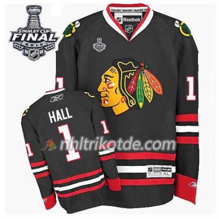 Reebok Chicago Blackhawks Trikot Evgeni Nabokov #1 Ausweich Schwarz 2015 Stanley Cup - Herren