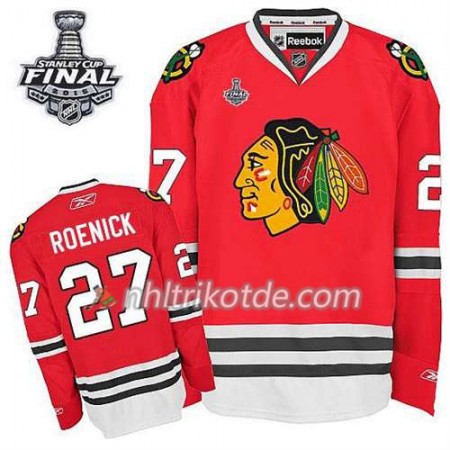 Reebok Chicago Blackhawks Trikot Jeremy Roenick #27 Heim Rot 2015 Stanley Cup - Herren