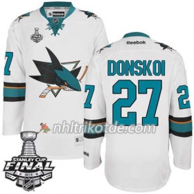 Reebok San Jose Sharks Trikot Joonas Donskoi #27 Weiß Auswärts 2016 Stanley Cup - Herren
