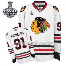 Reebok Chicago Blackhawks Trikot Brad Richards #91 Auswärts Weiß 2015 Stanley Cup - Herren