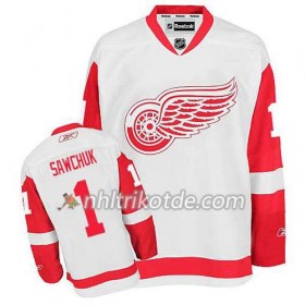 Reebok Detroit Red Wings Trikot Terry Sawchuk #1 Auswärts Weiß - Herren