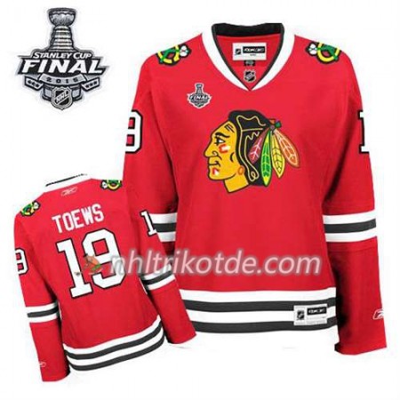 Reebok Chicago Blackhawks Trikot Jonathan Toews #19 Heim Rot 2015 Stanley Cup - Dame