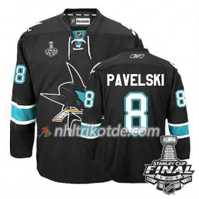 Reebok San Jose Sharks Trikot Joe Pavelski #8 Schwarz Ausweich 2016 Stanley Cup - Herren