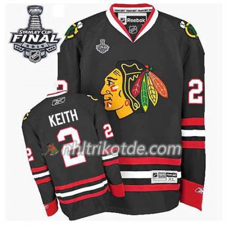 Chicago Blackhawks Trikot Duncan Keith #2 Ausweich Schwarz 2015 Stanley Cup - Kinder