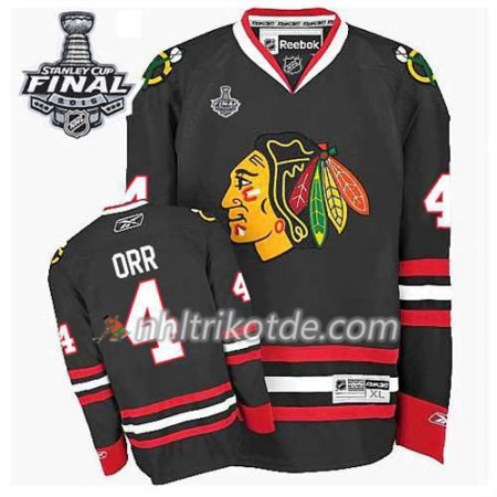 Reebok Chicago Blackhawks Trikot Bobby Orr #4 Ausweich Schwarz 2015 Stanley Cup - Herren