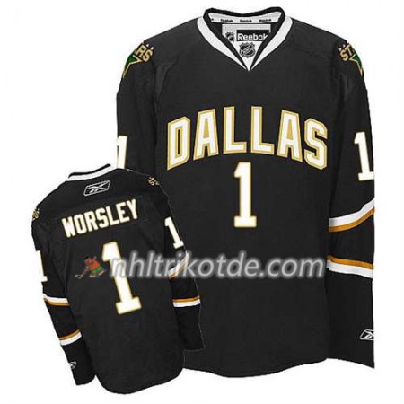 Reebok Dallas Stars Trikot Gump Worsley #1 Premier Schwarz - Herren