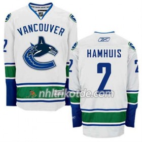 Reebok Vancouver Canucks Trikot Dan Hamhuis #2 Auswärts Weiß - Herren