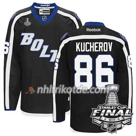 Reebok Tampa Bay Lightning Trikot Nikita Kucherov #86 Schwarz Ausweich 2016 Stanley Cup - Herren