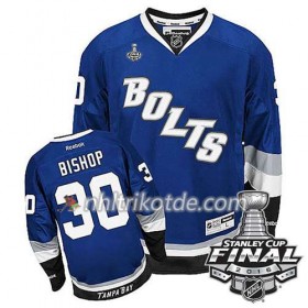Reebok Tampa Bay Lightning Trikot Ben Bishop #30 Bleu Ausweich 2016 Stanley Cup - Herren