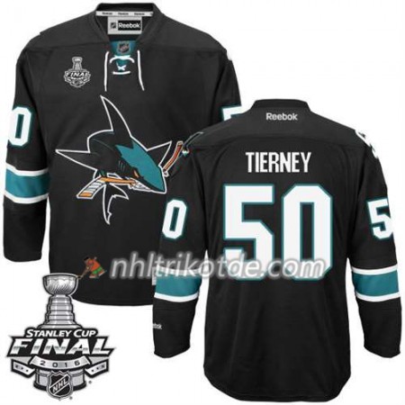 Reebok San Jose Sharks Trikot Chris Tierney #50 Schwarz Ausweich 2016 Stanley Cup - Herren
