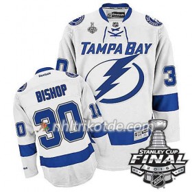 Reebok Tampa Bay Lightning Trikot Ben Bishop #30 Weiß Auswärts 2016 Stanley Cup - Herren