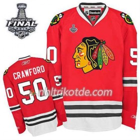 Reebok Chicago Blackhawks Trikot Corey Crawford #50 Heim Rot 2015 Stanley Cup - Herren
