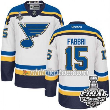 Reebok St. Louis Blues Trikot Robby Fabbri #15 Weiß Auswärts 2016 Stanley Cup - Herren