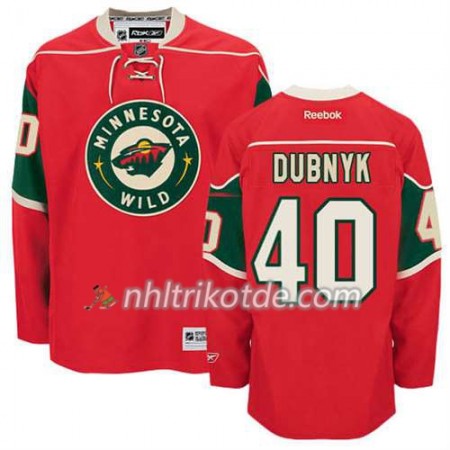 Reebok Minnesota Wild Trikot Devan Dubnyk #40 Heim Rot - Herren