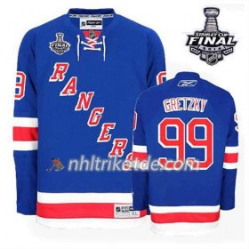 Reebok New York Rangers Trikot Wayne Gretzky #99 Heim Blau 2014 Stanley Cup - Herren