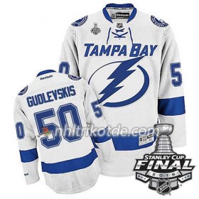 Reebok Tampa Bay Lightning Trikot Kristers Gudlevskis #50 Weiß Auswärts 2016 Stanley Cup - Herren