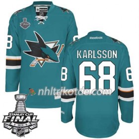 Reebok San Jose Sharks Trikot Melker Karlsson #68 Teal Heim 2016 Stanley Cup - Herren