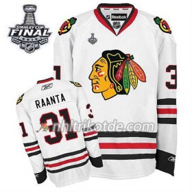Reebok Chicago Blackhawks Trikot Antti Raanta #31 Auswärts Weiß 2015 Stanley Cup - Herren