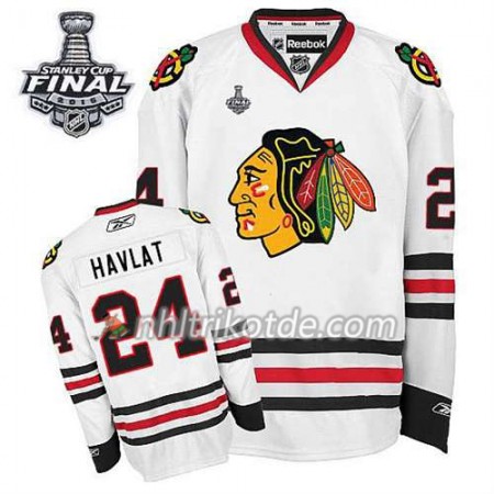 Reebok Chicago Blackhawks Trikot Martin Havlat #24 Auswärts Weiß 2015 Stanley Cup - Herren