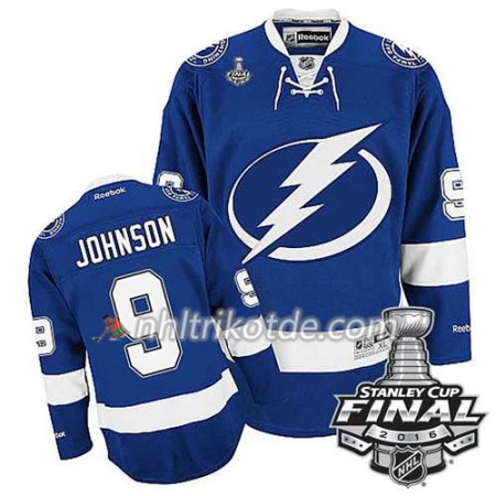 Reebok Tampa Bay Lightning Trikot Tyler Johnson #9 Bleu Heim 2016 Stanley Cup - Herren