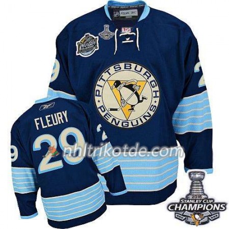 Reebok Pittsburgh Penguins Trikot Marc-Andre Fleury 29 Blau Ausweich 2016 Stanley Cup - Herren