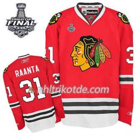 Reebok Chicago Blackhawks Trikot Antti Raanta #31 Heim Rot 2015 Stanley Cup - Herren