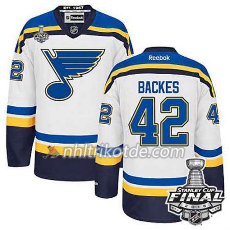 Reebok St. Louis Blues Trikot David Backes #42 Weiß Auswärts 2016 Stanley Cup - Herren