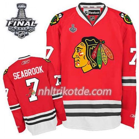 Reebok Chicago Blackhawks Trikot Brent Seabrook #7 Heim Rot 2015 Stanley Cup - Herren