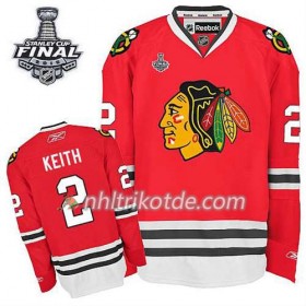 Reebok Chicago Blackhawks Trikot Duncan Keith #2 Heim Rot 2015 Stanley Cup - Herren