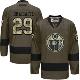 Reebok Edmonton Oilers Trikot Leon Draisaitl #29 Premier Grün Salute to Service - Herren