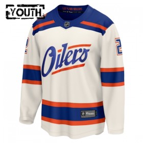 Edmonton Oilers Trikot Fanatics Premium Evan Bouchard 2025-26 Weiss Ausweich - Kinder