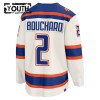 Edmonton Oilers Trikot Fanatics Premium Evan Bouchard 2025-26 Weiss Ausweich - Kinder