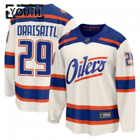 Edmonton Oilers Trikot Fanatics Premium Leon Draisaitl 2025-26 Weiss Ausweich - Kinder