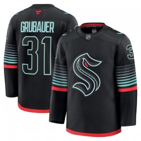 Seattle Kraken Trikot Fanatics Premium Philipp Grubauer 2025-26 Schwarz Ausweich - Herren